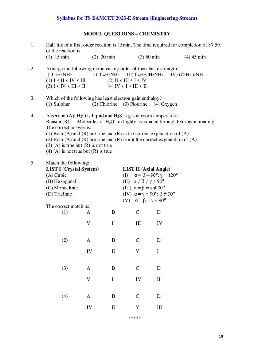 TS EAMCET 2024 Syllabus (PDF) AglaSem Admission