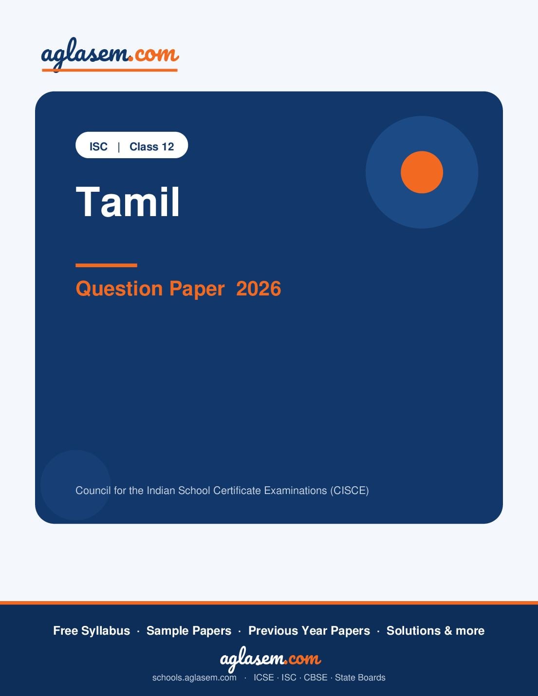 ISC Class 12 Question Paper 2026 Tamil - Page 1 of 13