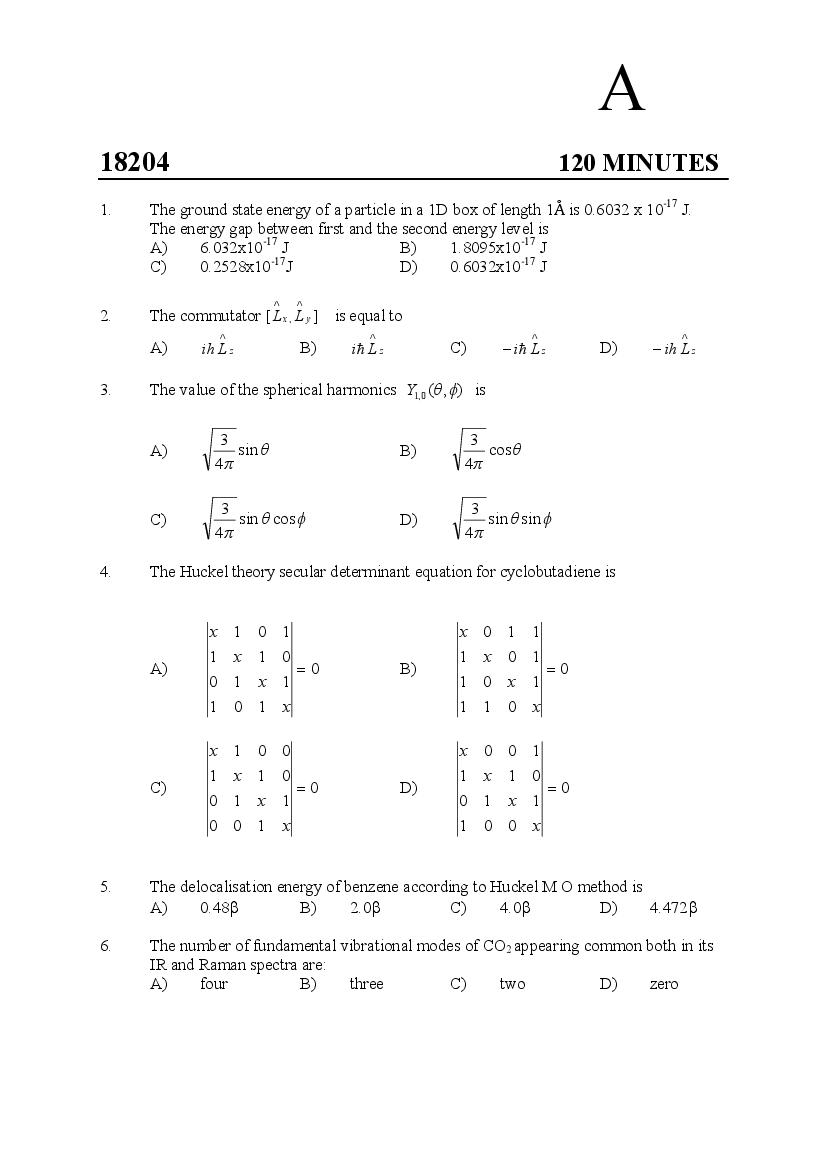 Kerala SET 2018 Feb Question Paper Chemistry - Page 1 of 17