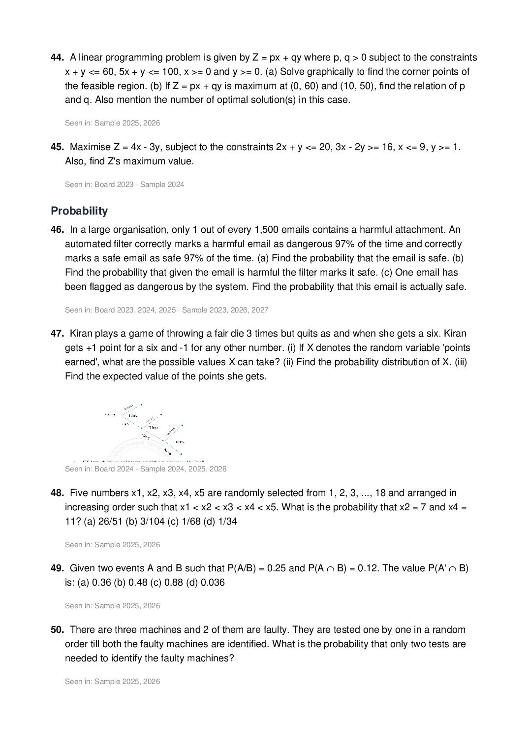 ISC Class 12 Mathematics Important Questions 2027 (PDF)