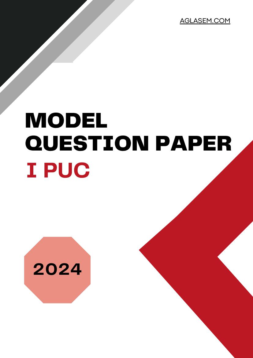 Karnataka 1st PUC Model Question Paper 2024 for Automobile - Page 1