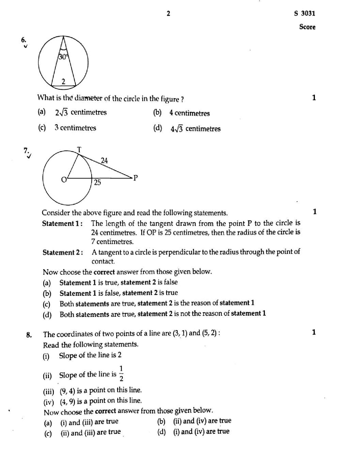 Kerala SSLC Maths Question Paper 2026 PDF – Download Previous Year Papers 2025, 2024