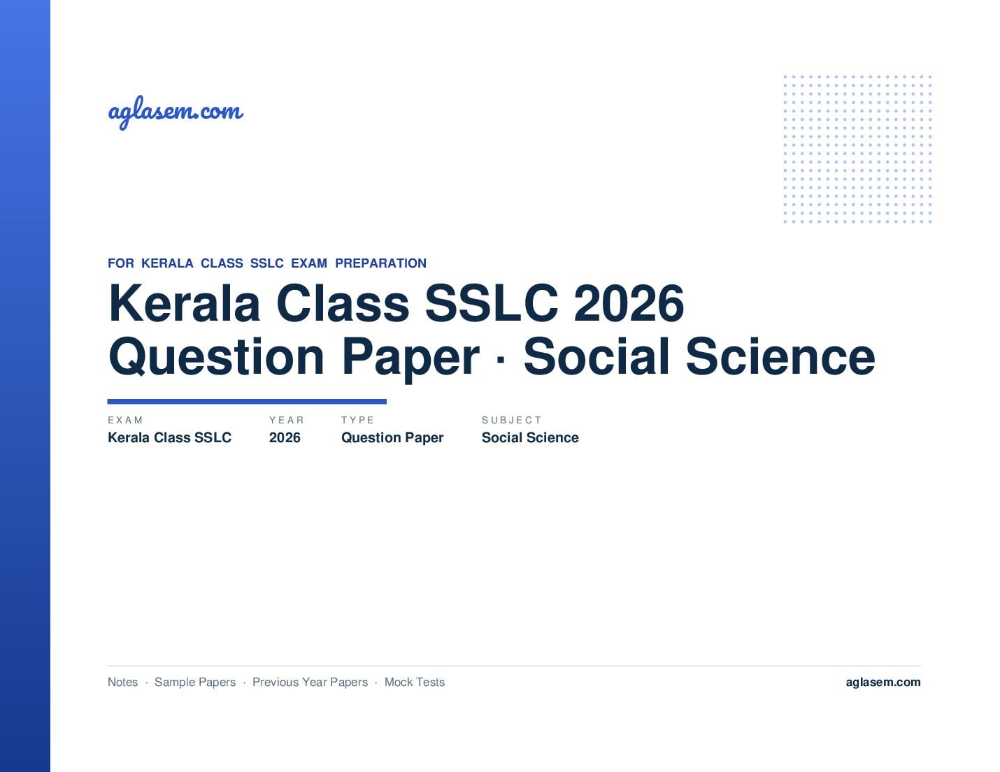 Kerala Class SSLC Question Paper 2026 Social Science - Page 1 of 7