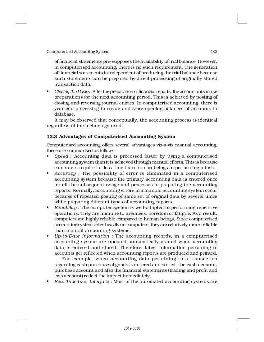 NCERT Book Class 11 Accountancy Chapter 13 Computerised Accounting System