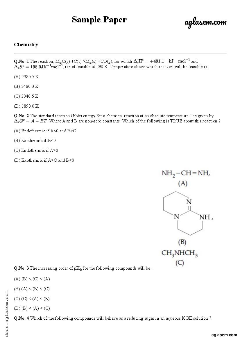 Assam CEE 2023 Sample Paper Chemistry - Page 1