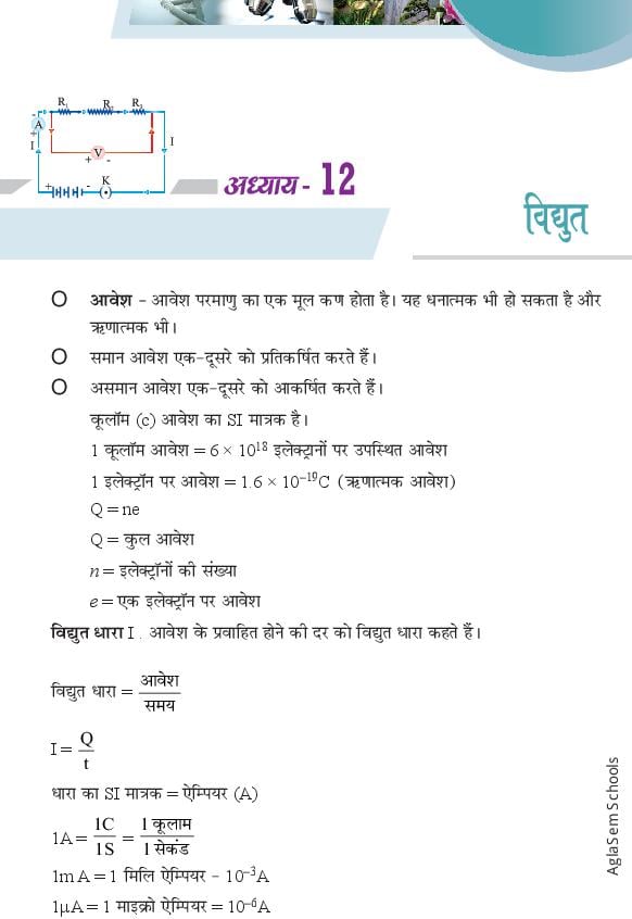 Class 10 Science Notes for Electricity (Hindi Medium) - Page 1