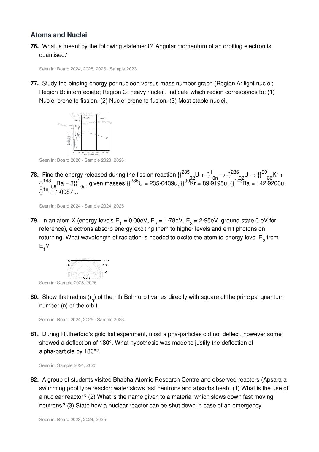 ISC Class 12 Physics Important Questions 2027 (PDF)