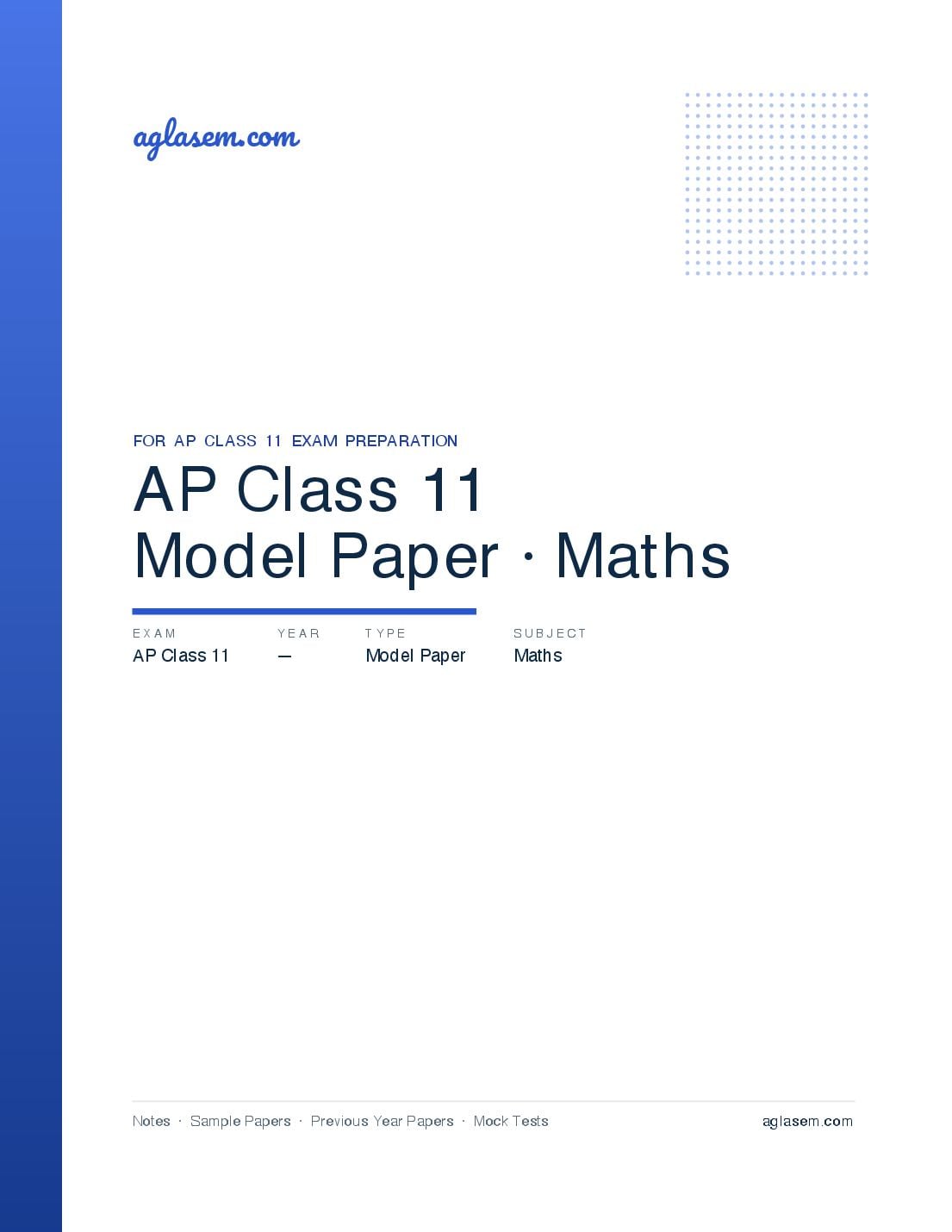 AP Class 11 Model Paper Maths - Page 1 of 8
