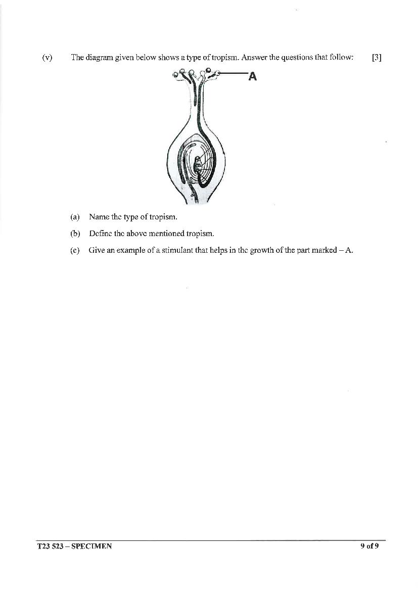 ICSE Biology Specimen Paper 2023 (PDF) - CISCE Class 10 Science Paper 3 ...