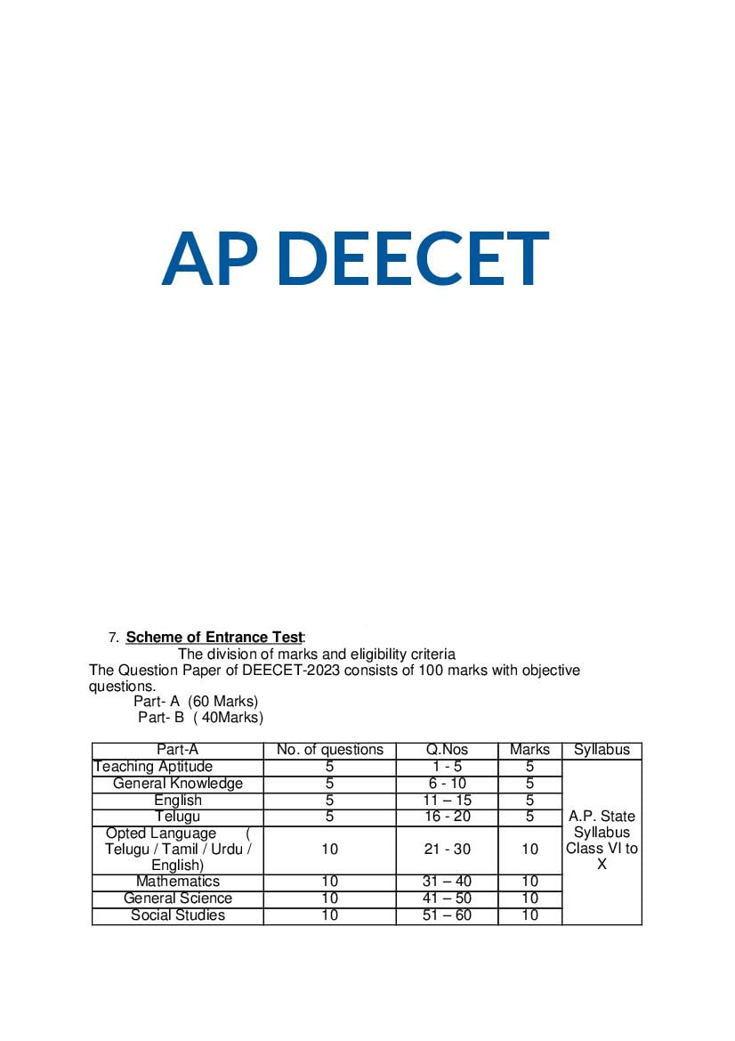 AP DEECET 2023 Syllabus - Page 1