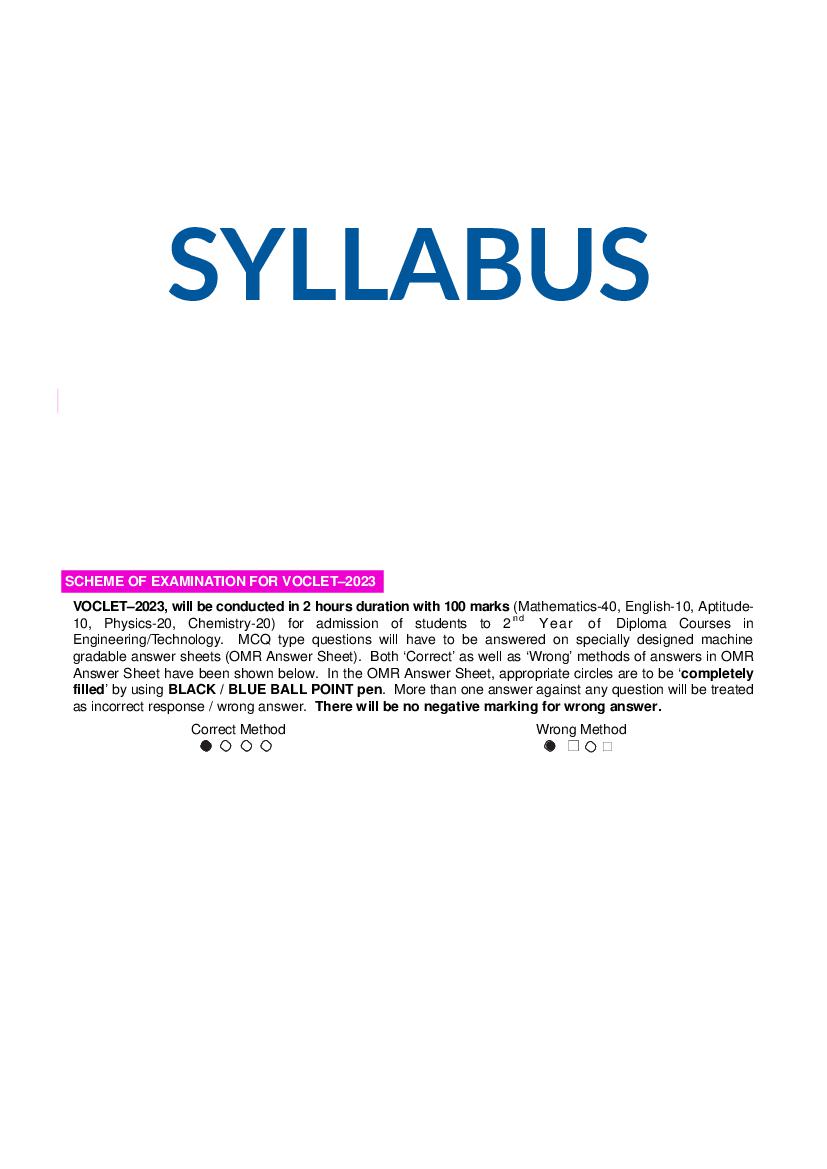 VOCLET 2023 Syllabus - Page 1
