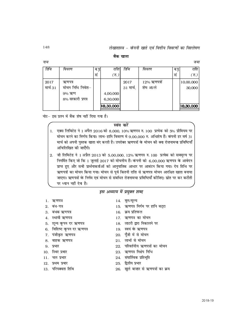 RBSE Book Class 12 Accountancy (लेखाशास्त्र भाग 2) Chapter 2 ऋणपत्रों