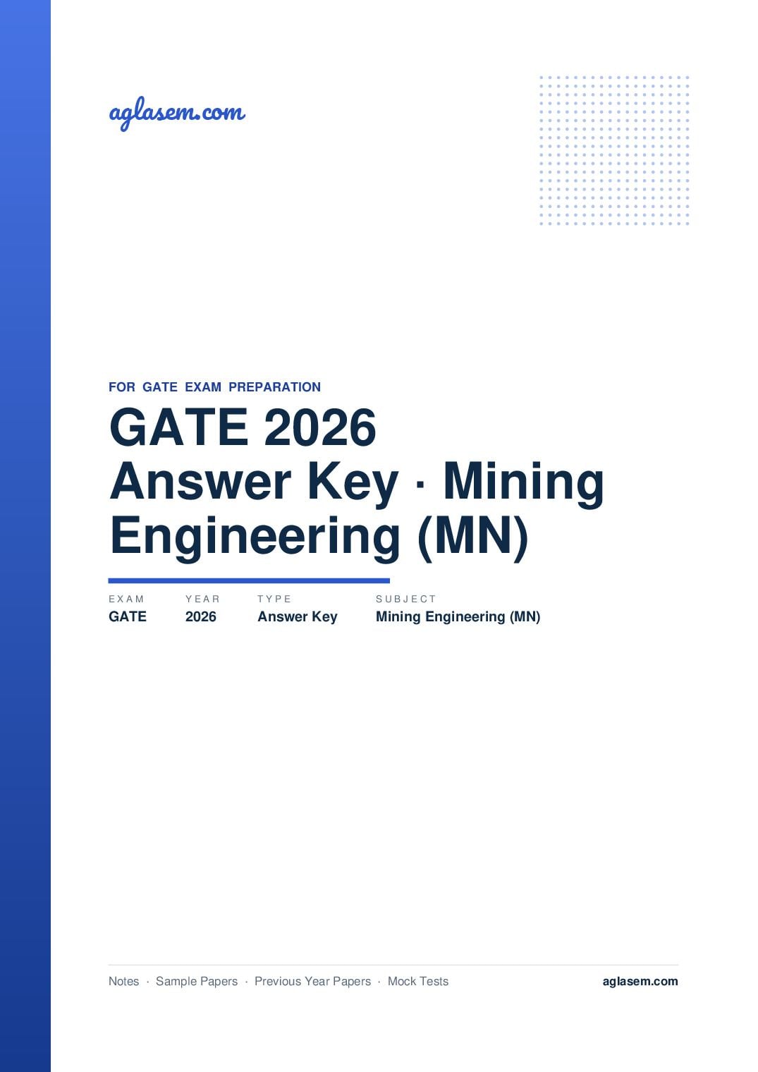 GATE 2026 Answer Key Mining Engineering (MN) - Page 1 of 3