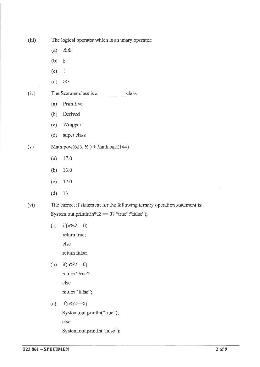 ICSE Class 10 Computer Applications Specimen Paper 2024 (PDF) - OneEdu24