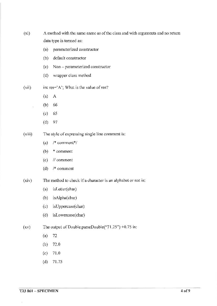 ICSE Class 10 Computer Applications Specimen Paper 2024 (PDF) OneEdu24