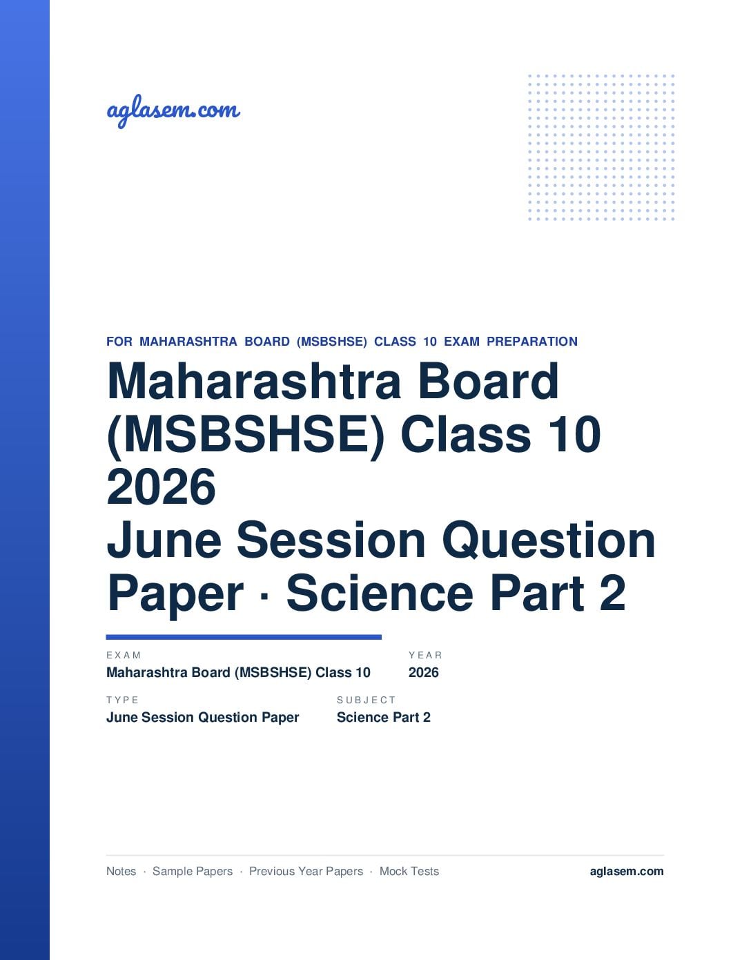 MH 10th Question Paper June 2026 Science Part 2 - Page 1 of 5