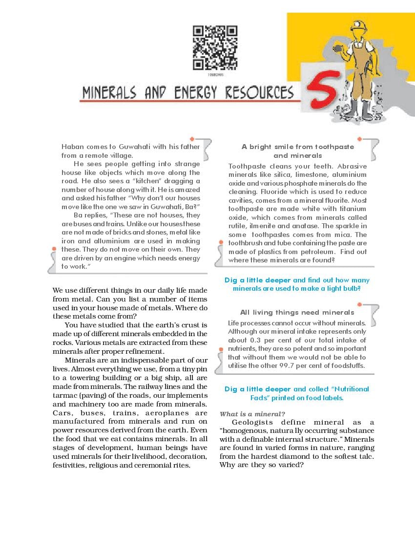 NCERT Book Class 10 Social Science (Geography) Chapter 5 Minerals and Energy Resources - Page 1