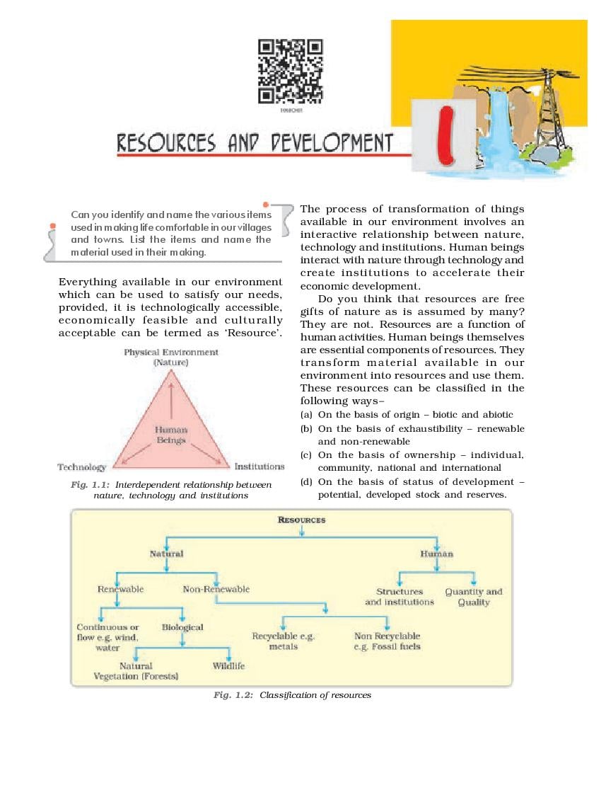 NCERT Book Class 10 Social Science Chapter 1 Resources and Development