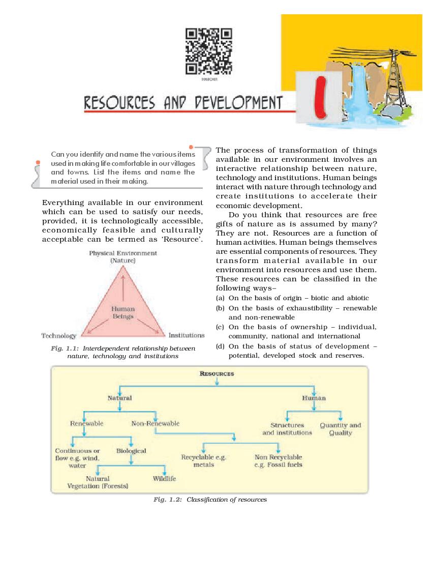 NCERT Book Class 10 Social Science Geography Chapter 1 Resources And 