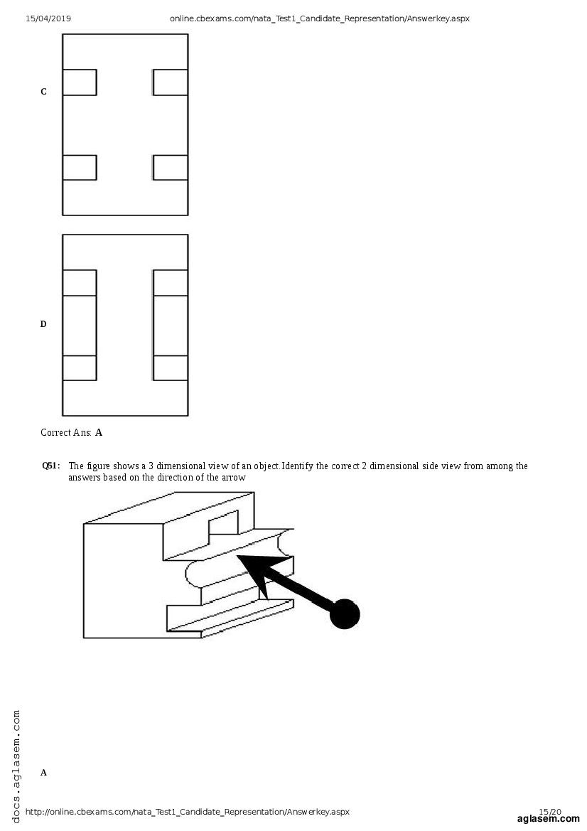 NATA 2019 Question Paper PDF with Answer Key (April, July)