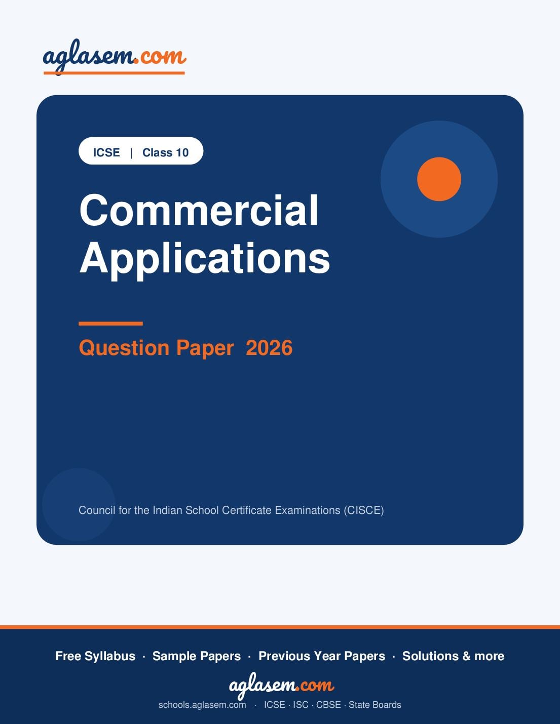 ICSE Class 10 Question Paper 2026 Commercial Applications - Page 1 of 13