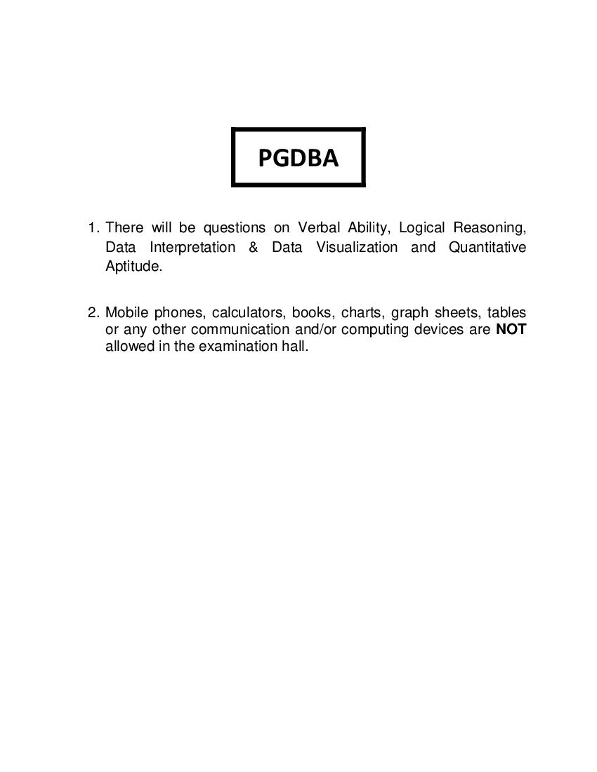 PGDBA 2022 Sample Paper - Page 1