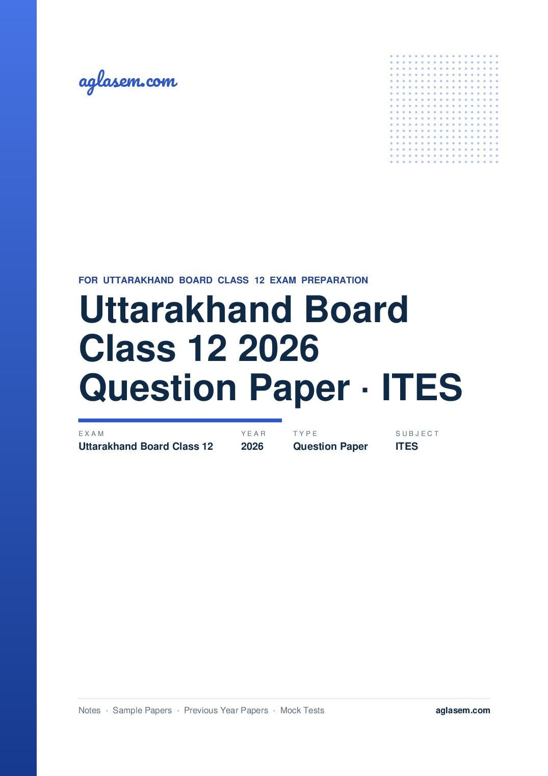 Uttarakhand Board Class 12 Question Paper 2026 For ITES - Page 1 of 5