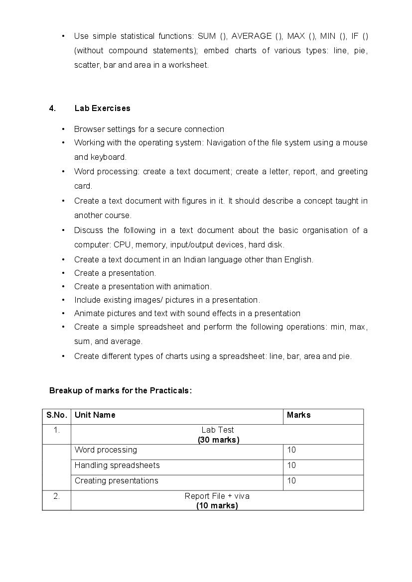 Cbse Class 9 Computer Applications Syllabus 2020 21