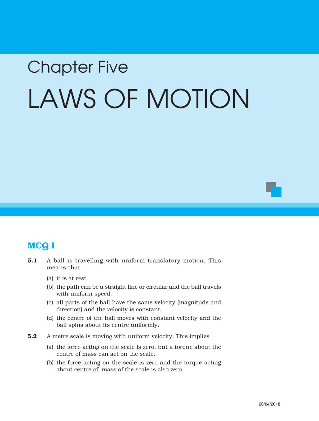 NCERT Exemplar Class 11 Physics Chapter 3 Motion In a Plane - Page 1