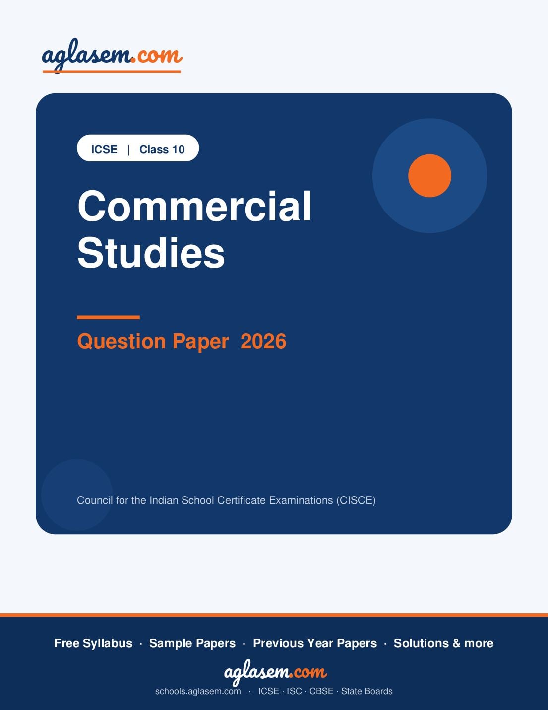 ICSE Class 10 Question Paper 2026 Commercial Studies - Page 1 of 12