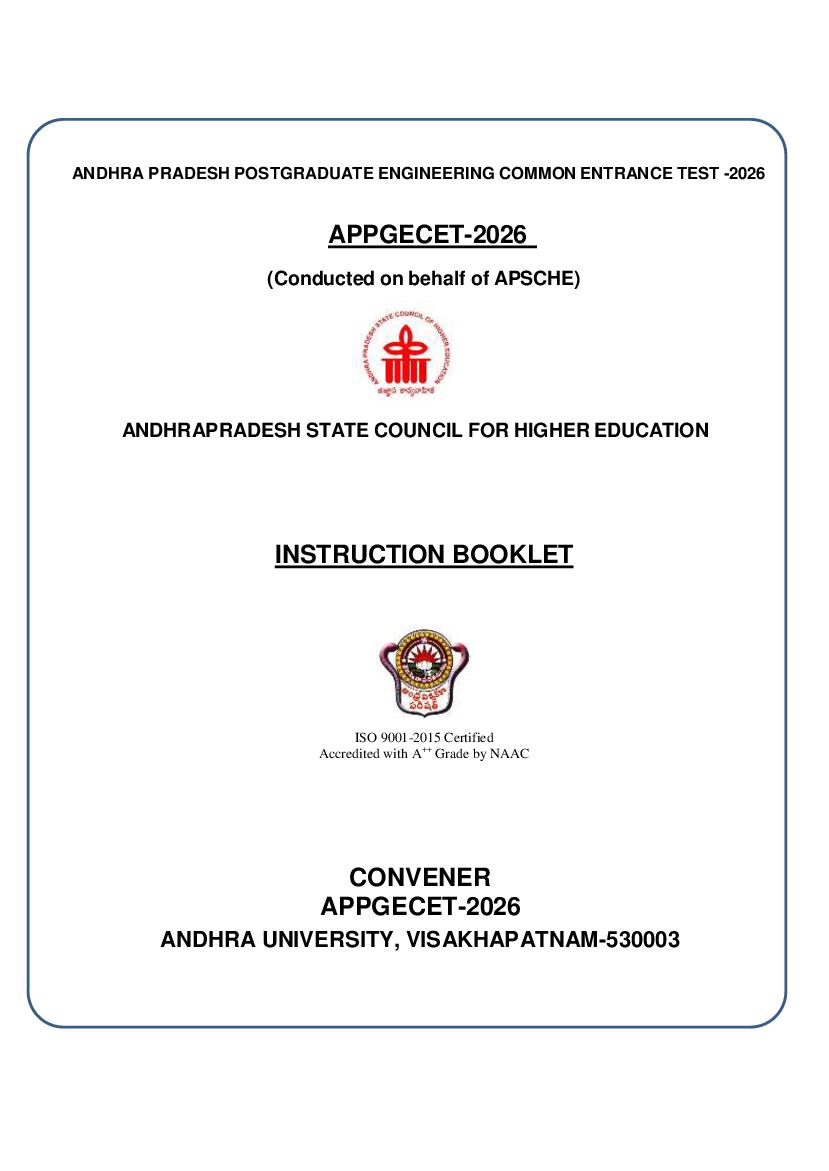 AP PGECET 2026 Information Brochure - Page 1
