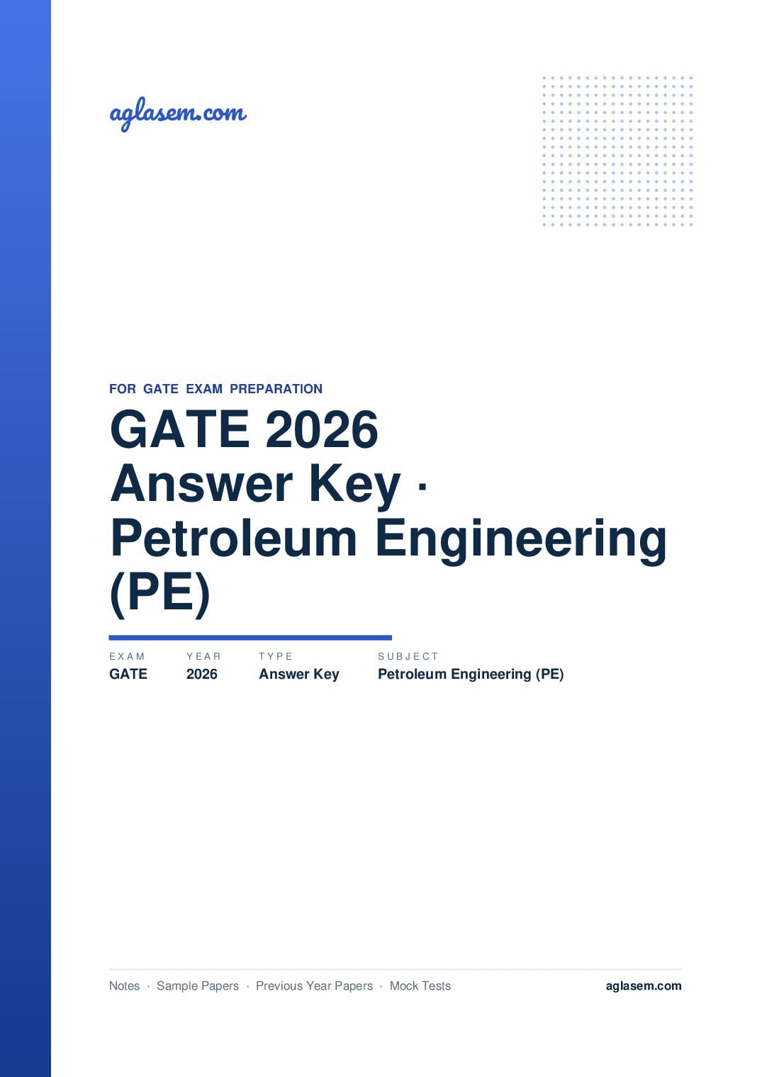 GATE 2026 Answer Key Petroleum Engineering (PE) - Page 1 of 3