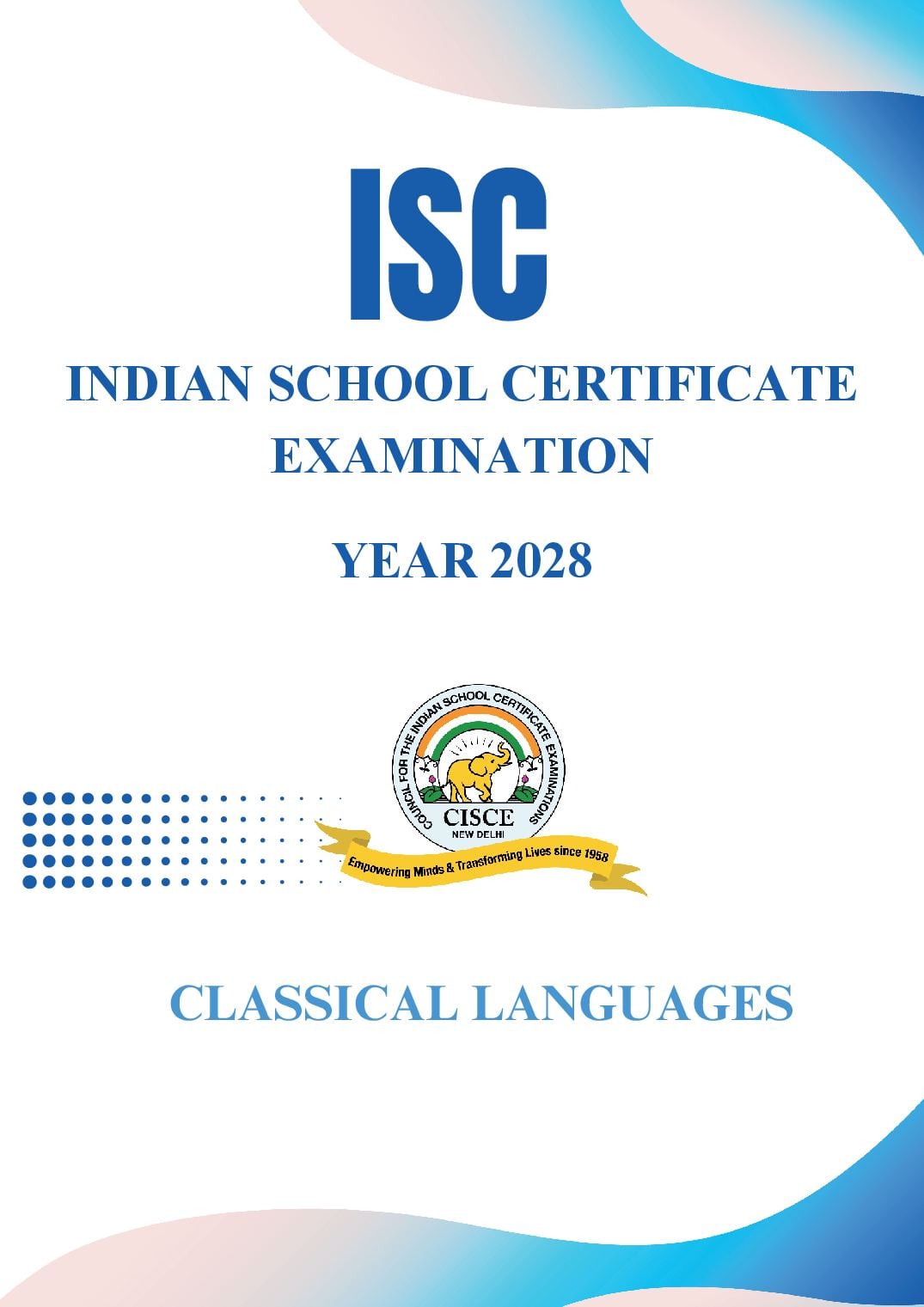 ISC Class 11 Syllabus 2028 Classical Languages - Page 1 of 11