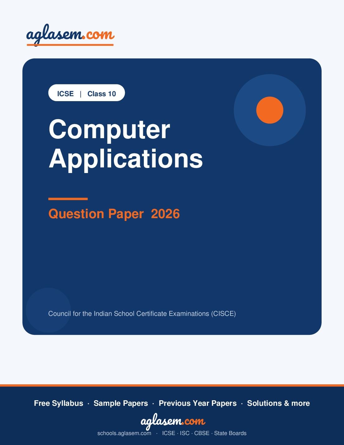 ICSE Class 10 Question Paper 2026 Computer Applications - Page 1 of 13