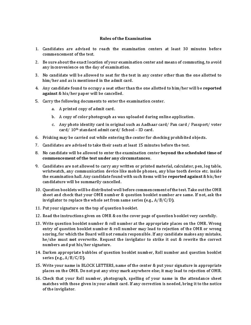 WBJEE JENPAS UG 2022 Rules for Exam - Page 1