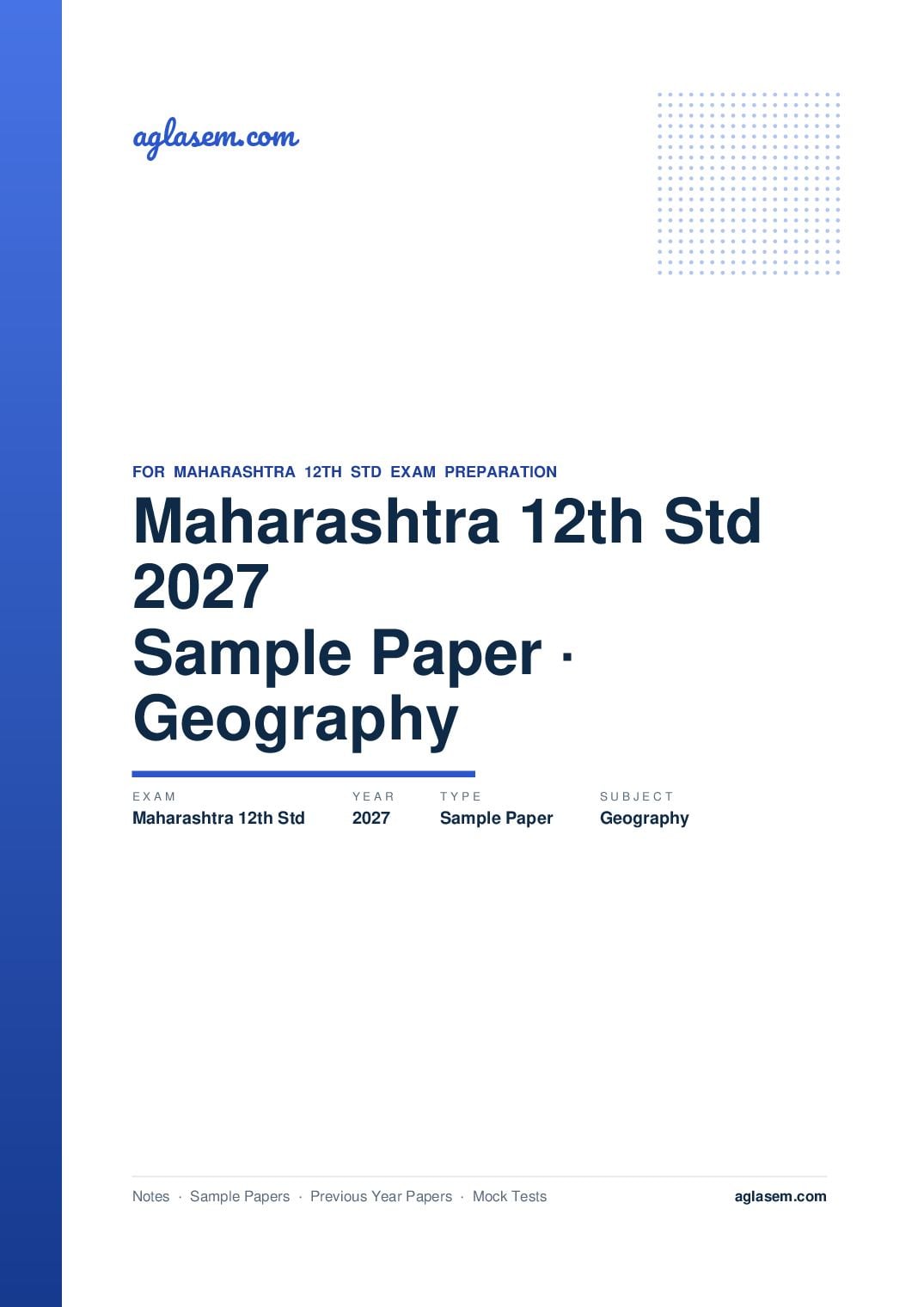 Maharashtra 12th Std Model Question Paper 2027 Geography - Page 1 of 5
