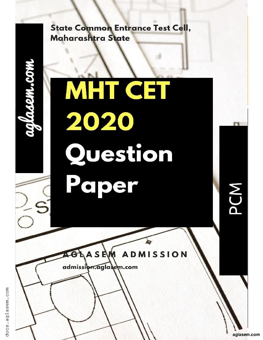 MHT CET 2020 Question Paper PCM Oct 16 Shift 2 - Page 1