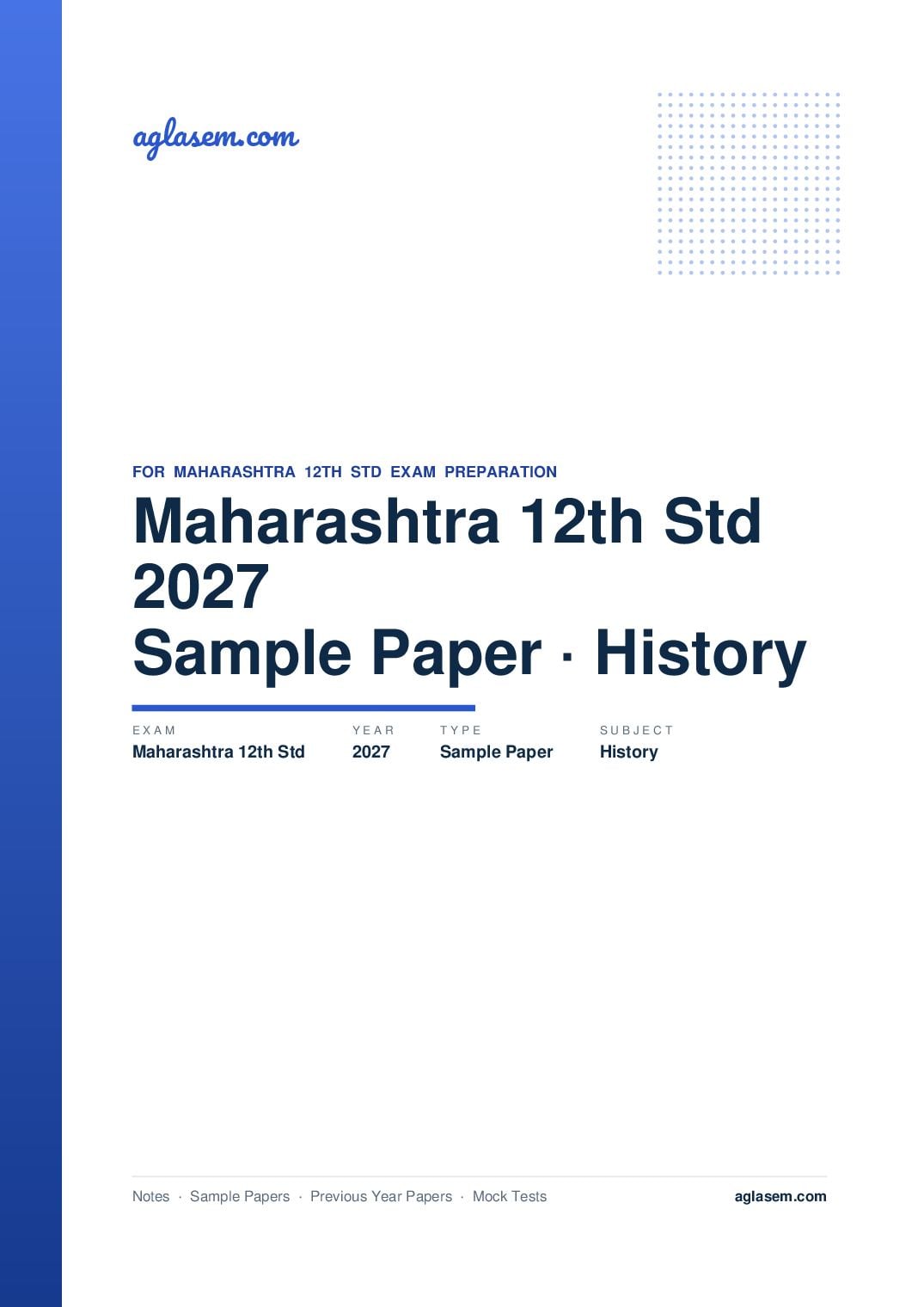 Maharashtra 12th Std Model Question Paper 2027 History - Page 1 of 5
