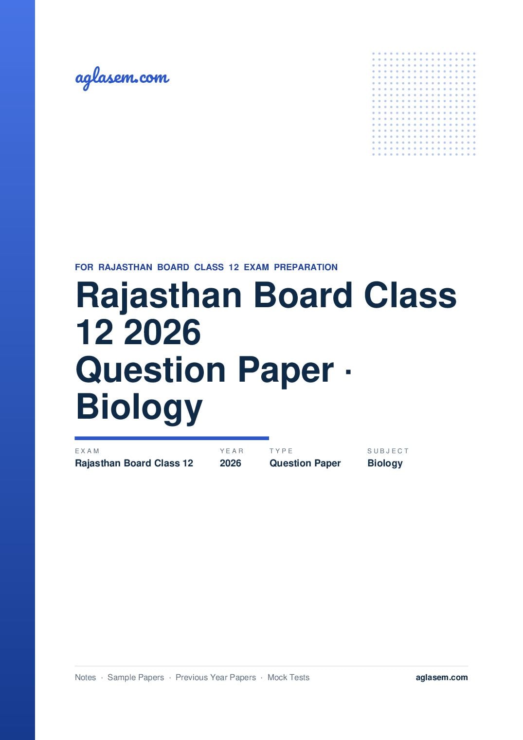 Rajasthan Board Class 12 Question Paper 2026 Biology - Page 1 of 12
