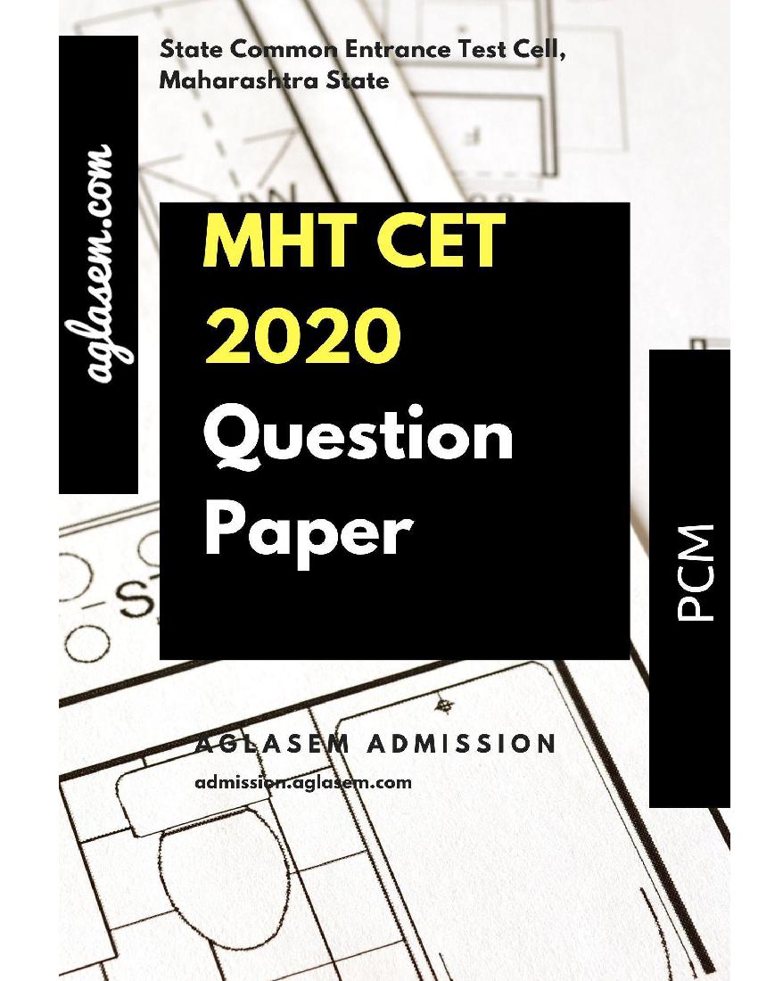 MHT CET 2020 Question Paper PCM Oct 16 Shift 1 - Page 1