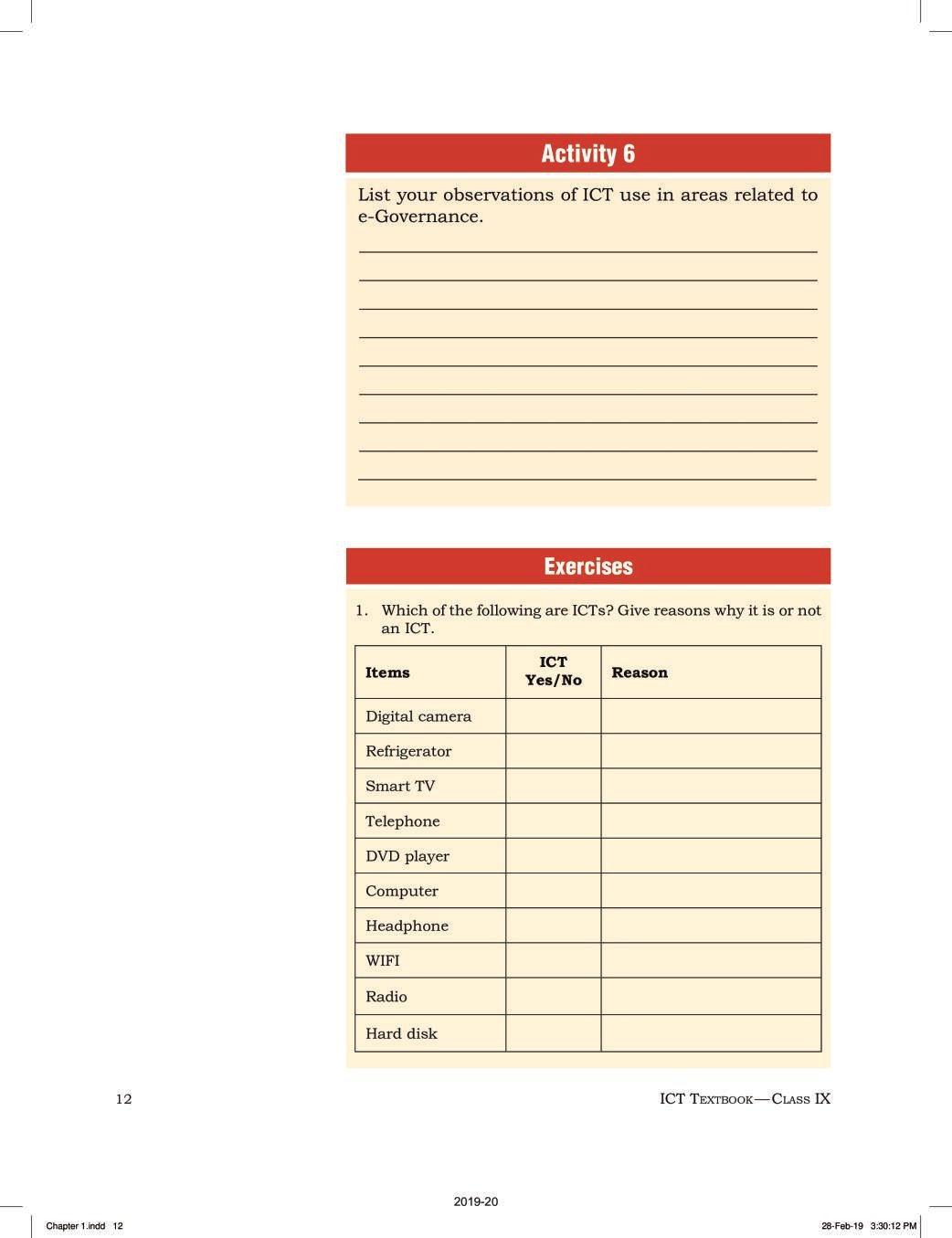 NCERT Book Class 9 ICT Chapter 1 Introduction To ICT