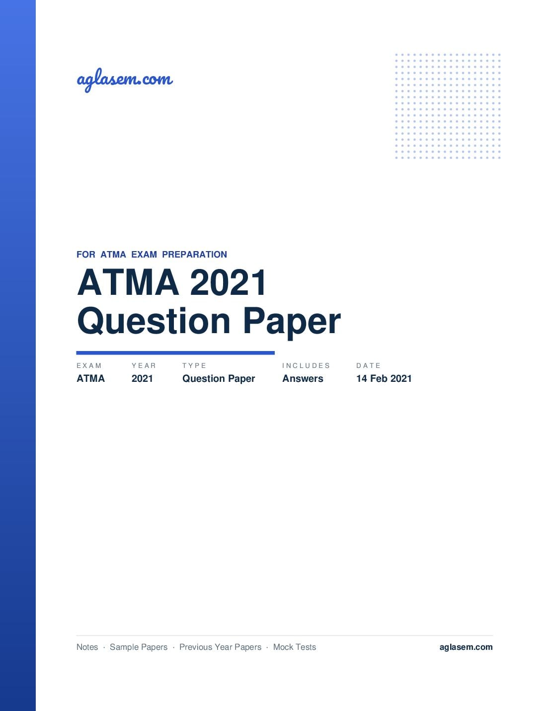 ATMA 2021 Question Papers PDF with Answers (4 Sessions)