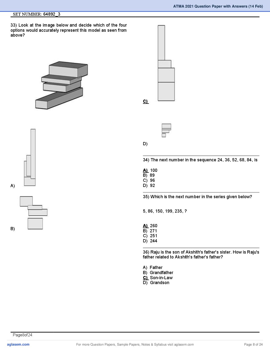 ATMA 2021 Question Papers PDF with Answers (4 Sessions)