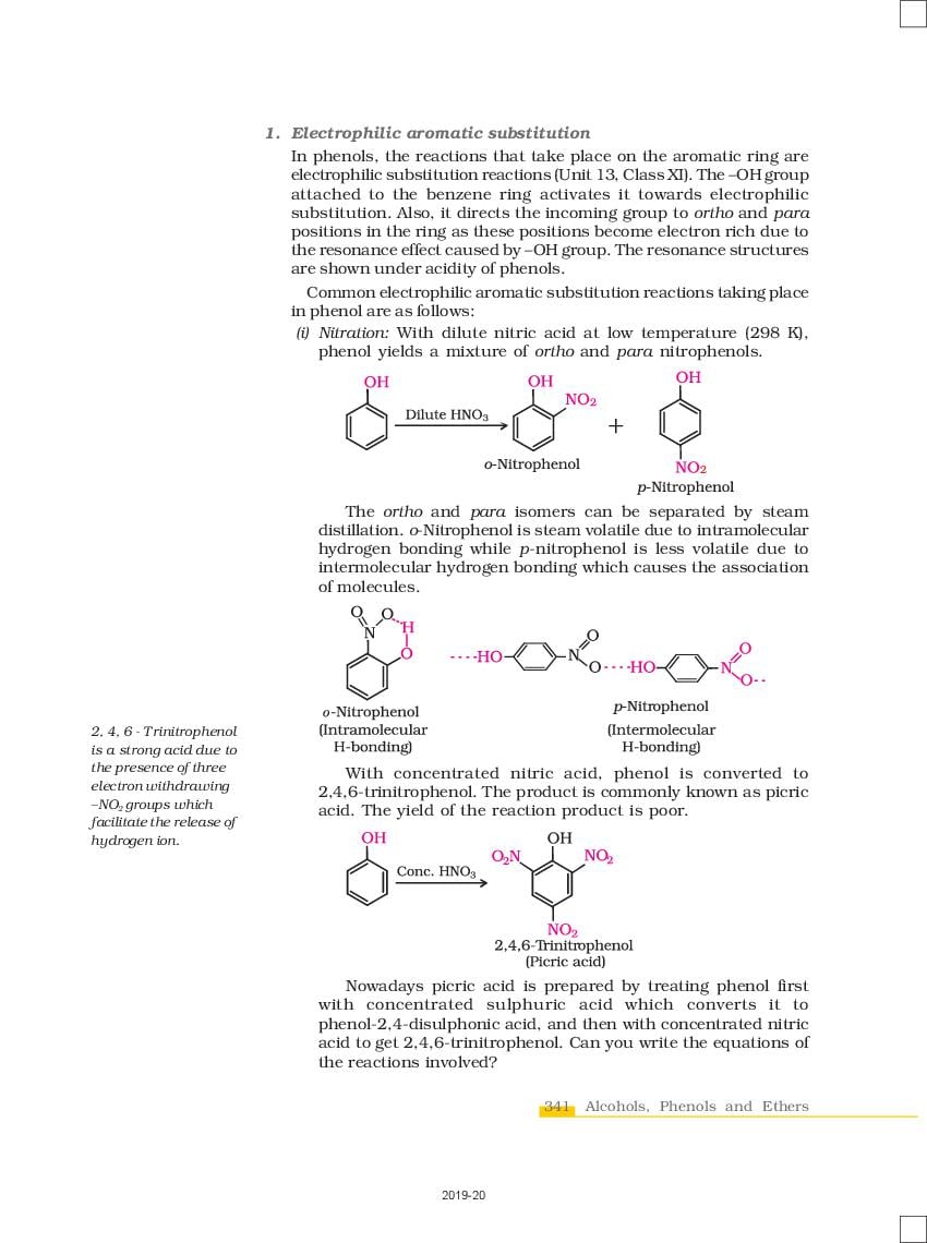 NCERT Book Class 12 Chemistry Chapter 11 Alcohols, Phenols And Ethers