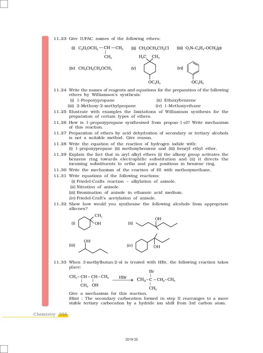 NCERT Book Class 12 Chemistry Chapter 11 Alcohols, Phenols And Ethers