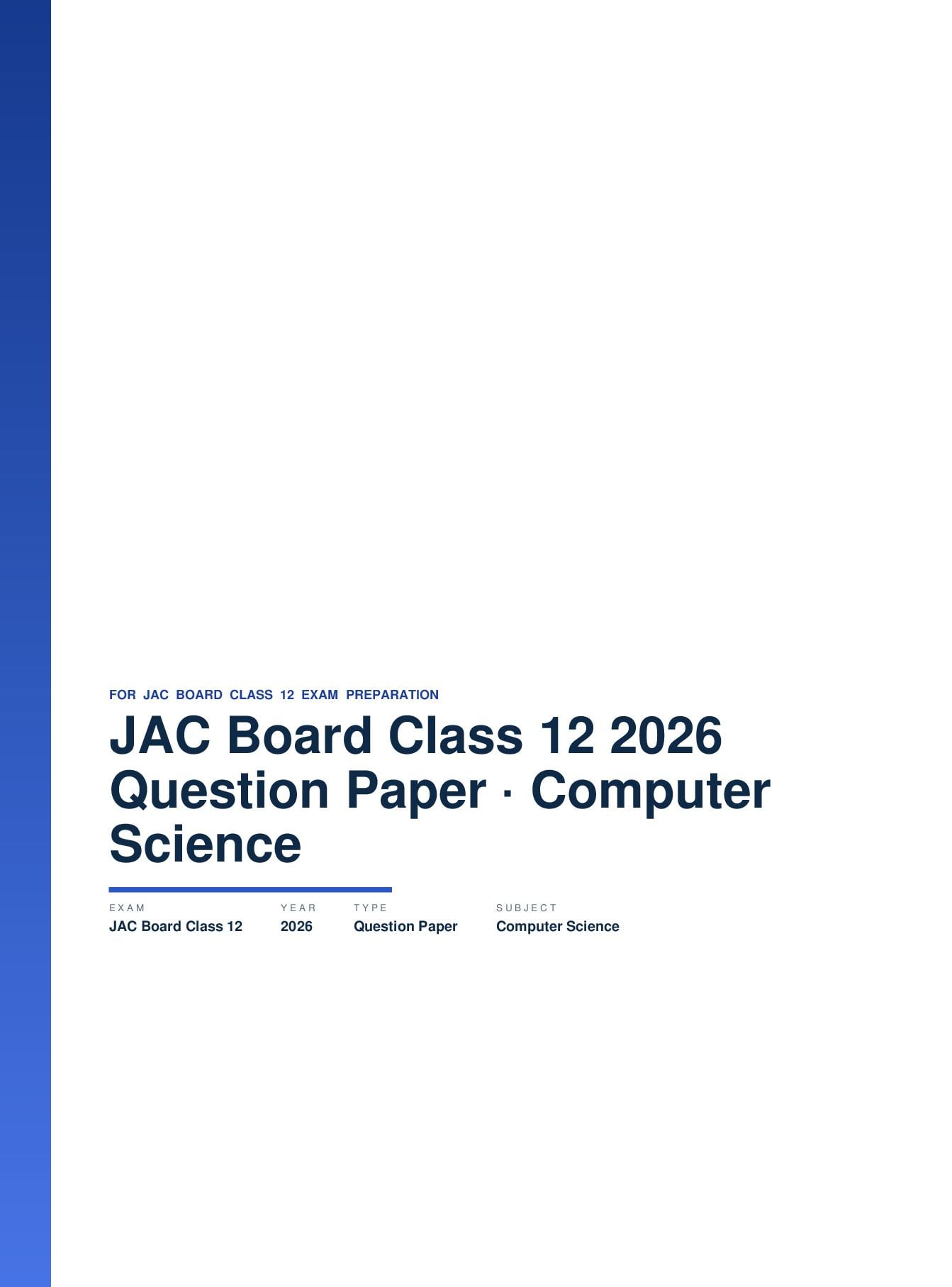 JAC Board Class 12 Question Paper 2026 Computer Science - Page 1 of 32