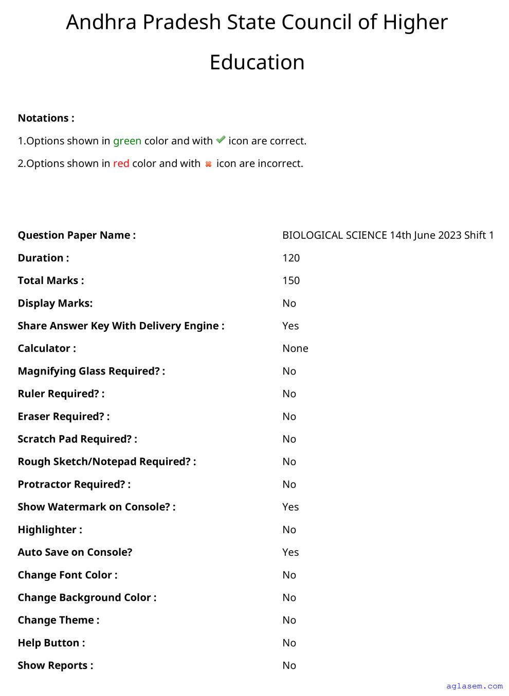 AP DEECET 2023 Question Paper for Biological Science - Page 1 of 106