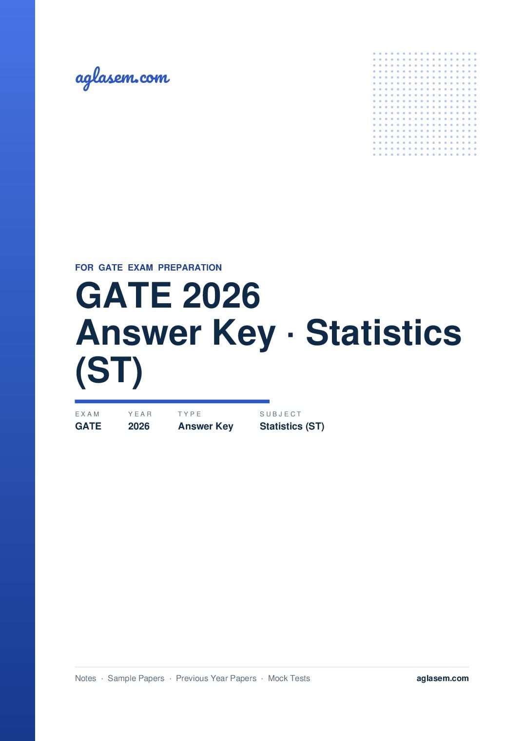 GATE 2026 Answer Key Statistics (ST) - Page 1 of 3