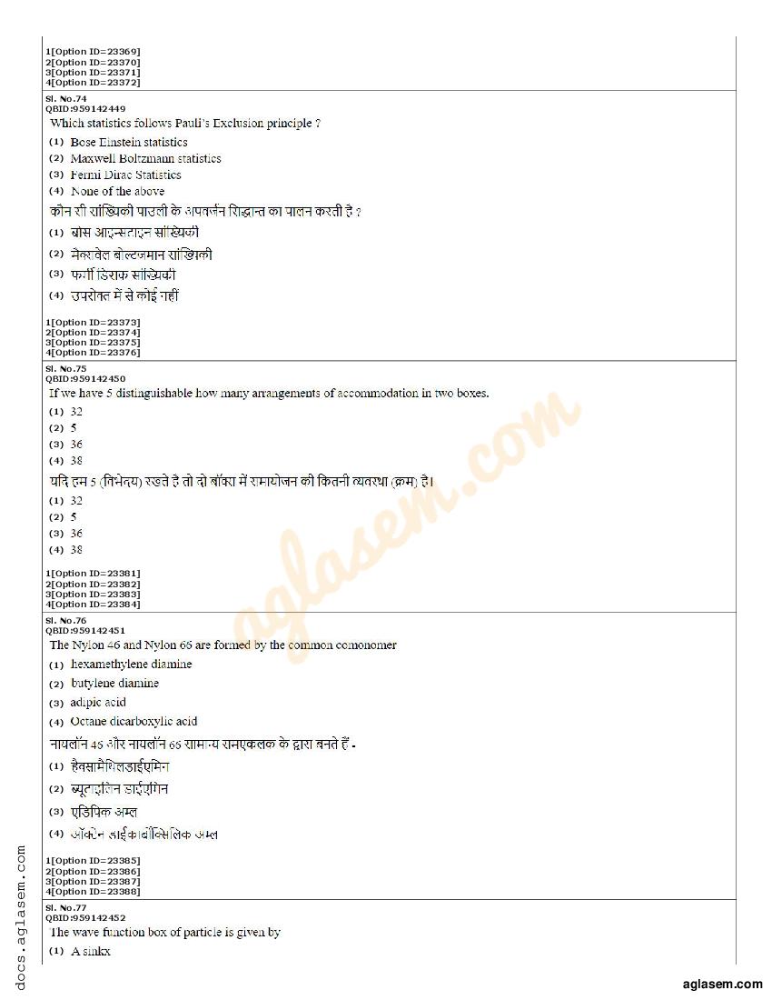 CUET PG Material Science and Technology Question Paper 2022 (PDF
