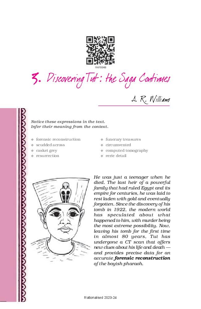 NCERT Book Class 11 English (Hornbill) Chapter 3 Discovering Tut: the Saga Continues; The Laburnum Top - Page 1
